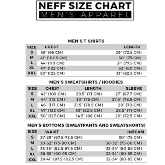 Neff size chart - Picture 2 of 2